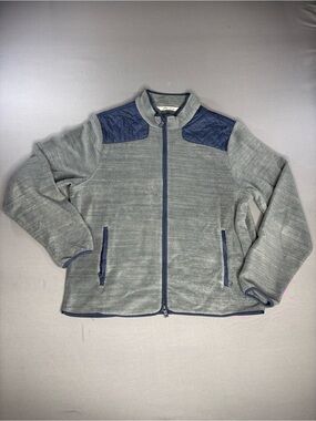 Peter Millar Fleece Jacket Mens Large Mountainside Micro Shearling Grey Full Zip